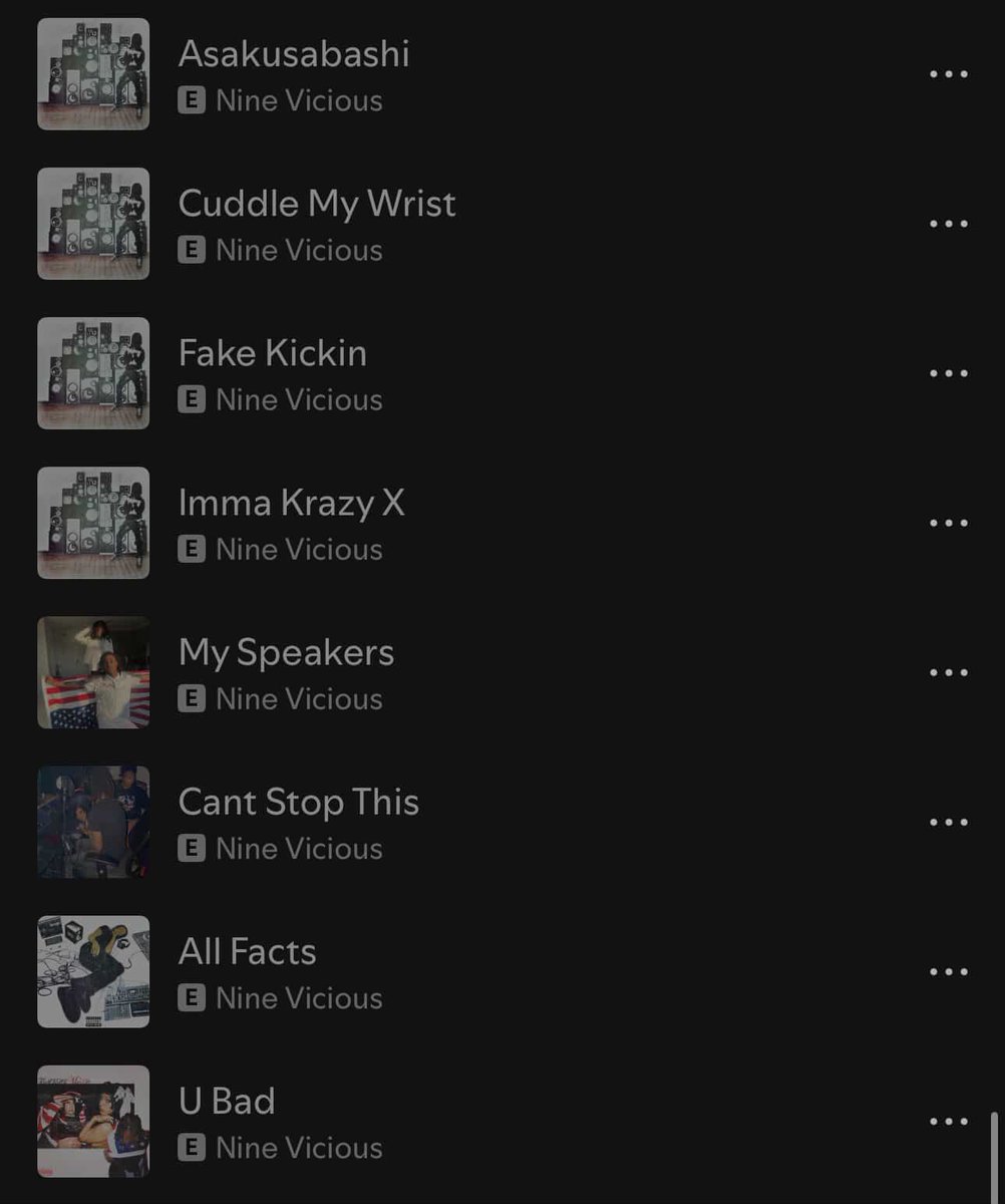VaultofYSVL's tweet image. Nine vicious’s music is slowly getting taken down off Spotify 😢😔
