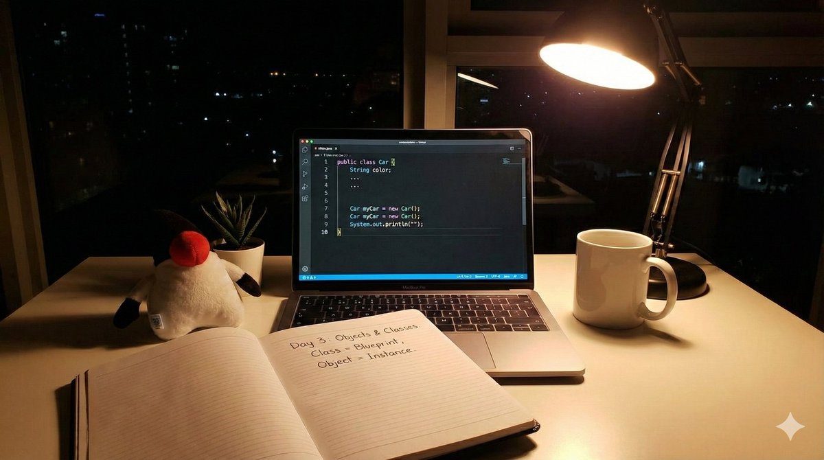 _Techmad's tweet image. Day 3 of learning Java and becoming a full stack Software Engineer 
Today, I learned about classes and objects.
Learned that a Class is the blueprint (like a house plan), and an Object is the actual thing built from it (the house).

#learningJava
#buildinginpublic 
#100DaysOfCode