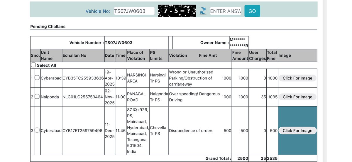 vamshi90's tweet photo. @CPHydCity @HYDTP These 3 officers have harrassed us to pay pending challans despite repeated requests to leave as we have kids and were in a urgency…After paying one challan by requesting the CI present, the central person has again snapped a challan on us as you can find in the picture…He also spoke rudely to my wife present along with me…This is ridiculous and shame on freindly policing policy of Telangana police…