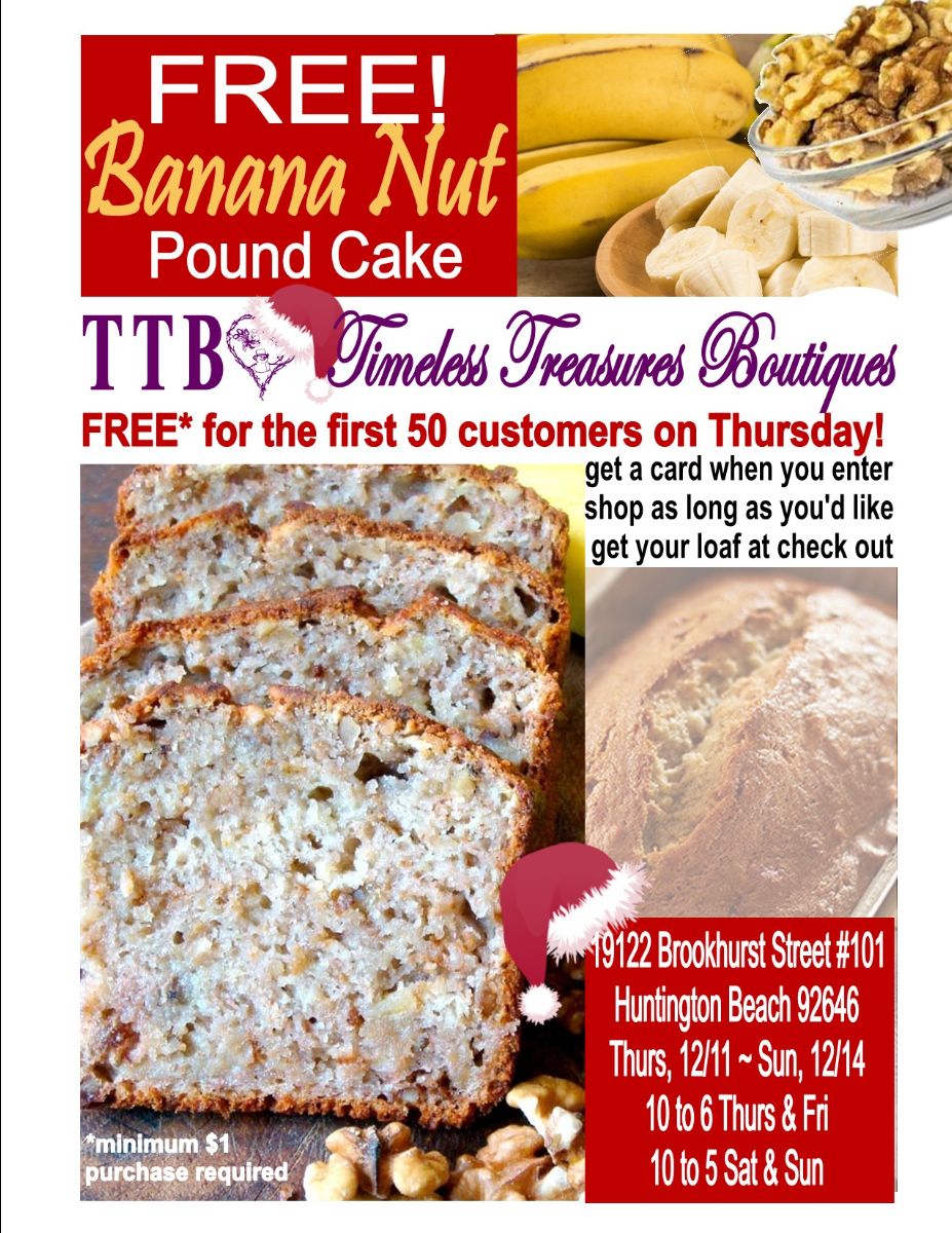 TTBPopup's tweet photo. TTB is OPENING Thursday December 11 and each of the first 50 customers will get a FREE loaf of Banana Nut Bread! - https://t.co/0fuMMjGQnM https://t.co/a6Pu5lt2XC