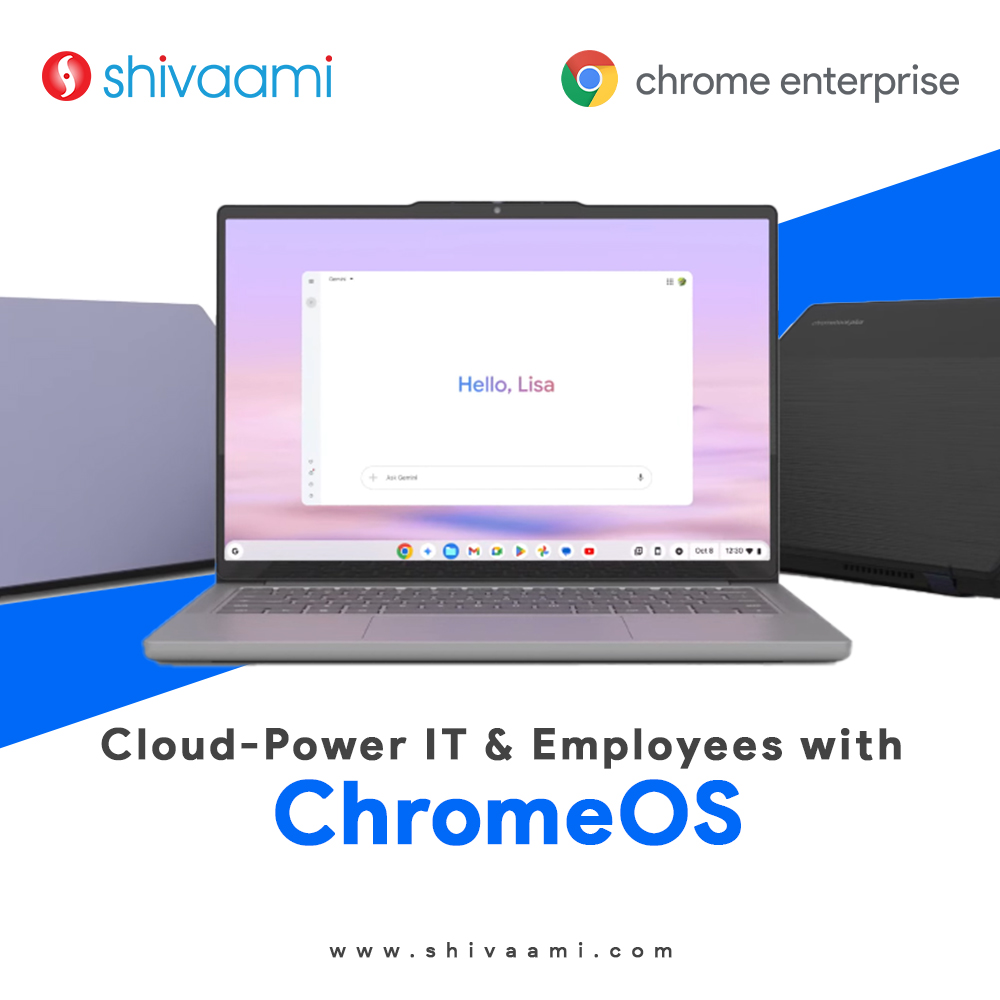 We had stacks of "old" Windows or Mac laptops gathering dust. Replacing them felt wasteful.

So we gave them a second life with ChromeOS Flex.

Ready to modernise sustainably? → [shivaami.com/chromeos-landi…]

#ChromeOSFlex #GreenTech #ChromeOS #Shivaami #MACLaptops