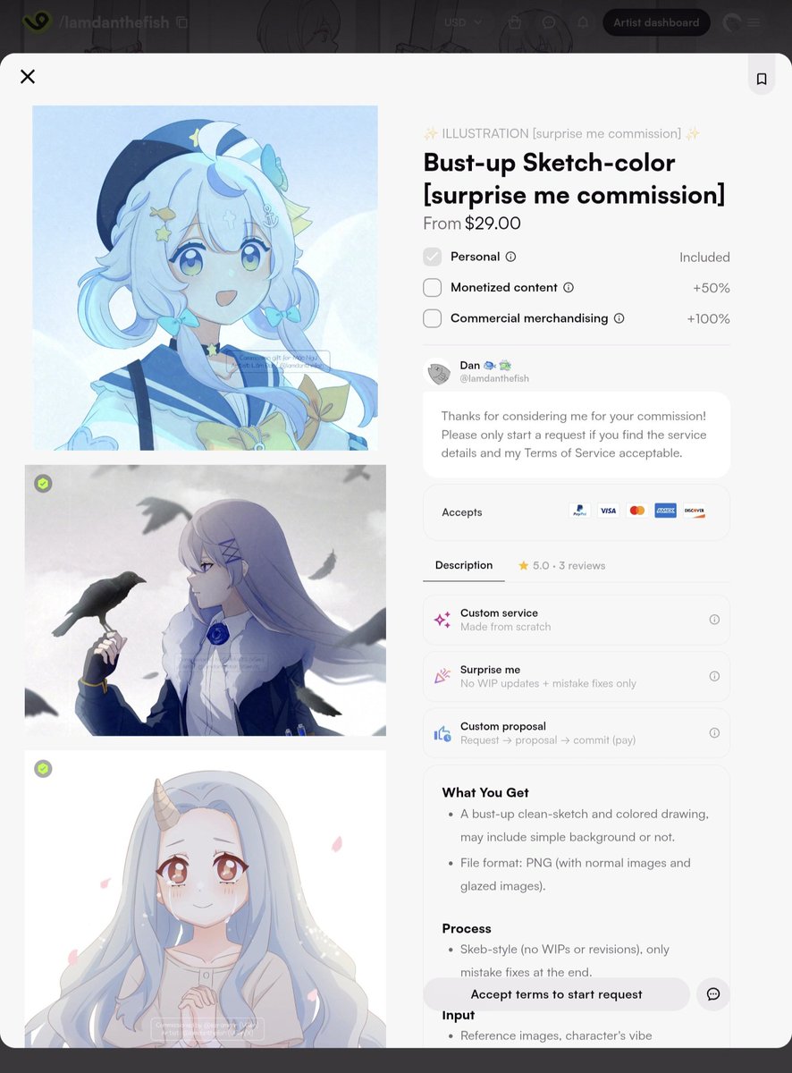 lamdanthefish's tweet image. My bust-up commission are always available on VGen, no extra charge for detailed characters and simple background 💖✨️ 
There will be a small gift for every completed request 🎁
Link in the reply 🫶
.
⟳+ ♡ are very appreciated!! 🥹
#commissionsopen #commission #VGenOpen #VGen