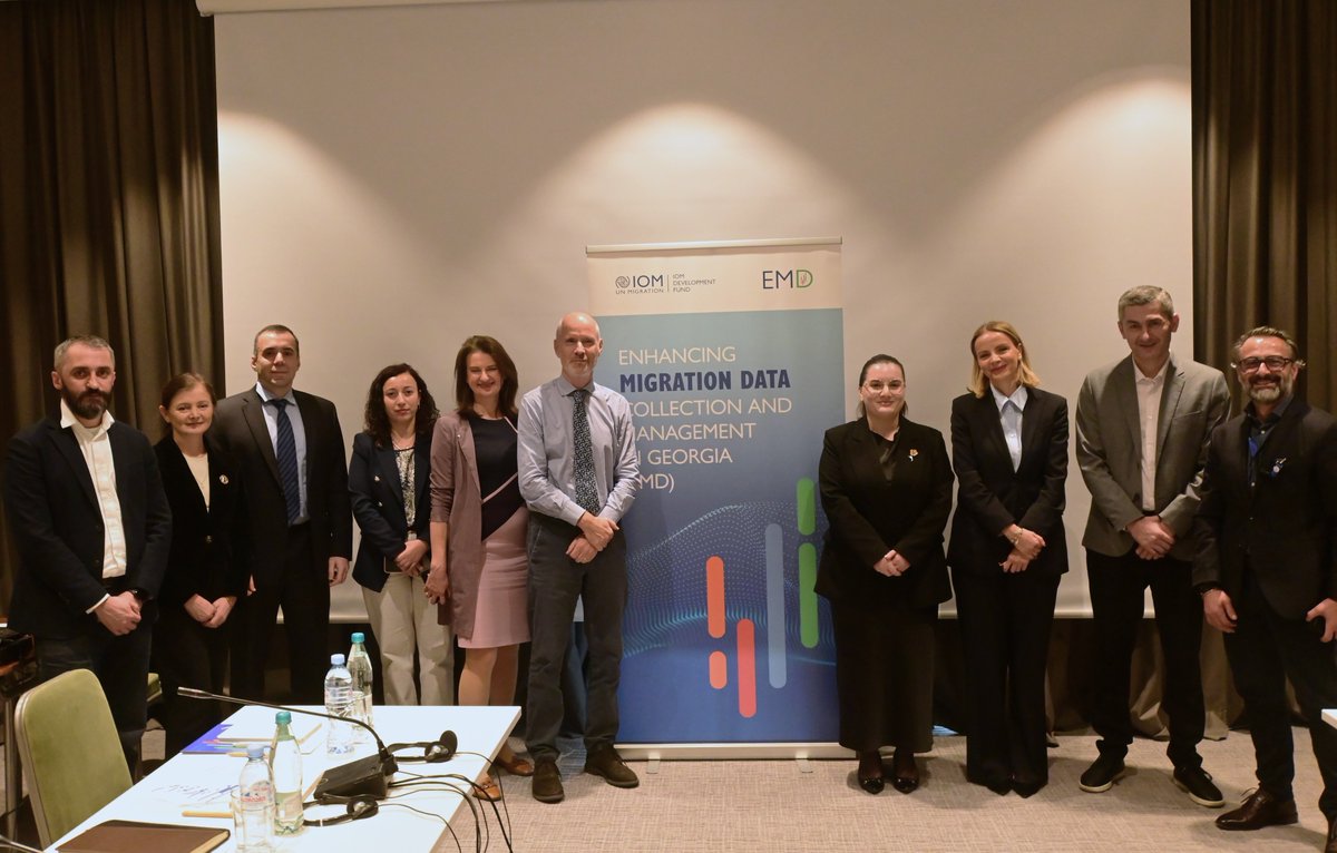IOMGeorgia's tweet photo. Reliable migration data is essential for policies and programmes that benefit migrants and communities.

#IOMGeorgia launched EMD‑Georgia, a new initiative to strengthen migration data collection and management in Georgia, funded by @IOMDevFund.

🔗More: https://t.co/qBQzuJoJtO https://t.co/ZWpJdjPBel