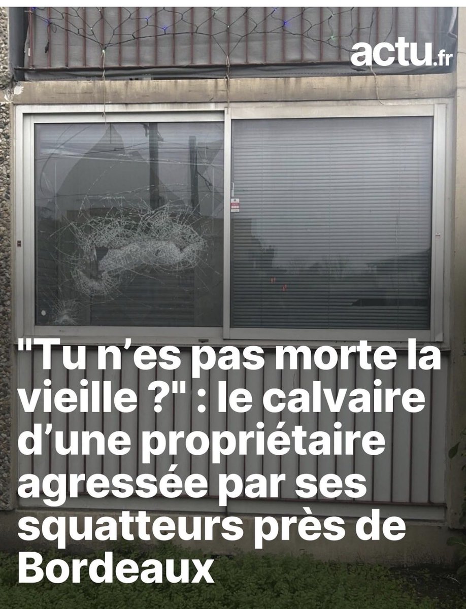 🔴 Agression ayant entraîné 3 jours d’ITT =1 an de prison avec sursis 
🔵 Agression ayant entraîné 10 jours d’ITT = pas de garde à vue, RIEN. 

Cette propriétaire de 67ans se fait tabasser par la famille qui occupe illégalement son appartement et l’agresseur ne part même pas en