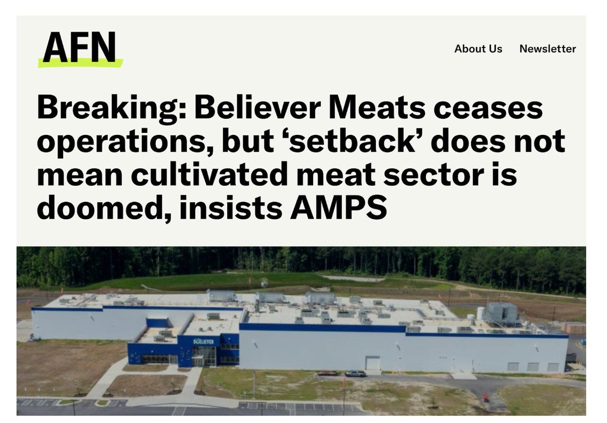 And now they're gone.
They couldn't pay the people that built this factory for them.
"Does not mean cultivated meat sector is doomed"
Yes it is!
Doomed to be a micro-niche business serving premium foods in high-end restaurants.
The lab meat zealots are a fine example of "the age