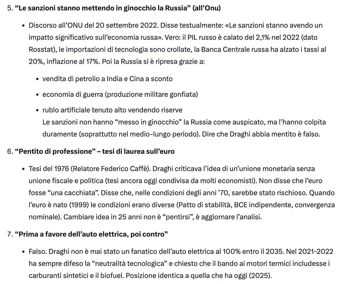 scienzaemedia's tweet photo. @gravitazeroeu @SavinoBalzano @marcotravaglio Ecco punto per punto le dichiarazioni di @SavinoBalzano su #Draghi smontate punto per punto da Grok. Purtroppo avendo Balzano bloccato @gravitazeroeu non abbiamo potuto correggere. La verità fa male! 😉Rimediamo qui! https://t.co/IQO0k77fHJ