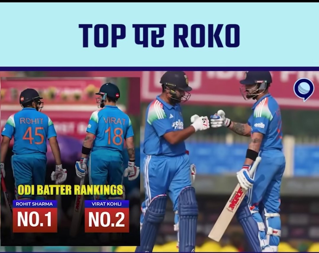 Ar81200's tweet photo. Rohit Sharma और Virat Kohli ने ODI रैंकिंग मे गर्दा उड़ा दिया | ODI Ranking |

#RohitSharma #ViratKohli #ICCRankings #TeamIndia #ODIRankings #RohitRank1 #KohliRank2 #IndianCricket #KuldeepYadav #KLRahul #WTC #TestRankings #CricketNews #HindiCricket  #INDvsSA https://t.co/a0p1zxXrfF
