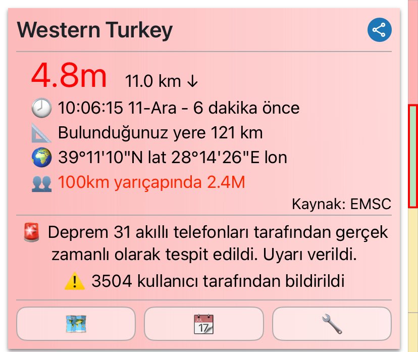 Bunun bildirimi neden düşmedi bana?!? #deprem
