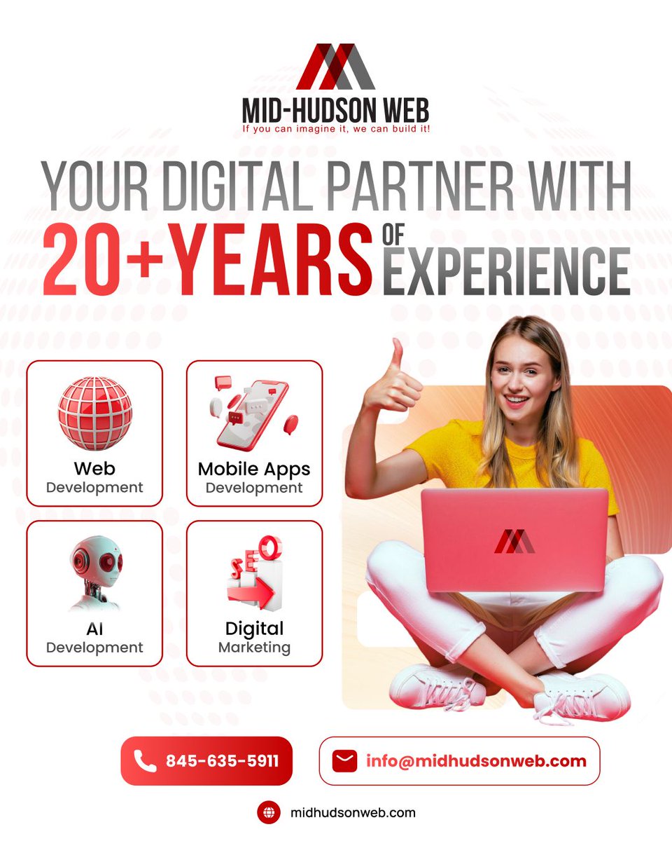 midhudsonweb's tweet image. 🚀 20+ years helping businesses grow online!

Websites that convert, apps that scale, marketing that drives real results.

Let’s turn your ideas into digital success.
 🌐 midhudsonweb.com 
📞 (845) 635-5911 

#webdevelopment #mobileappdevelopment #digitalpartner