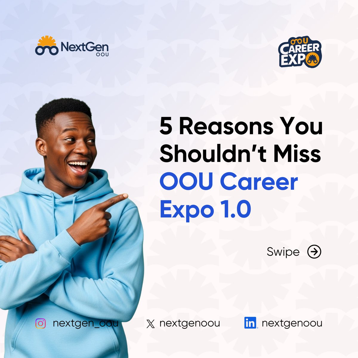 5 reasons OOU Career Expo 1.0 is that event.
Miss it, and you’ll just be catching the gist later.

From networking to real opportunities, this is the one event designed to push your growth and connect you with the right people.