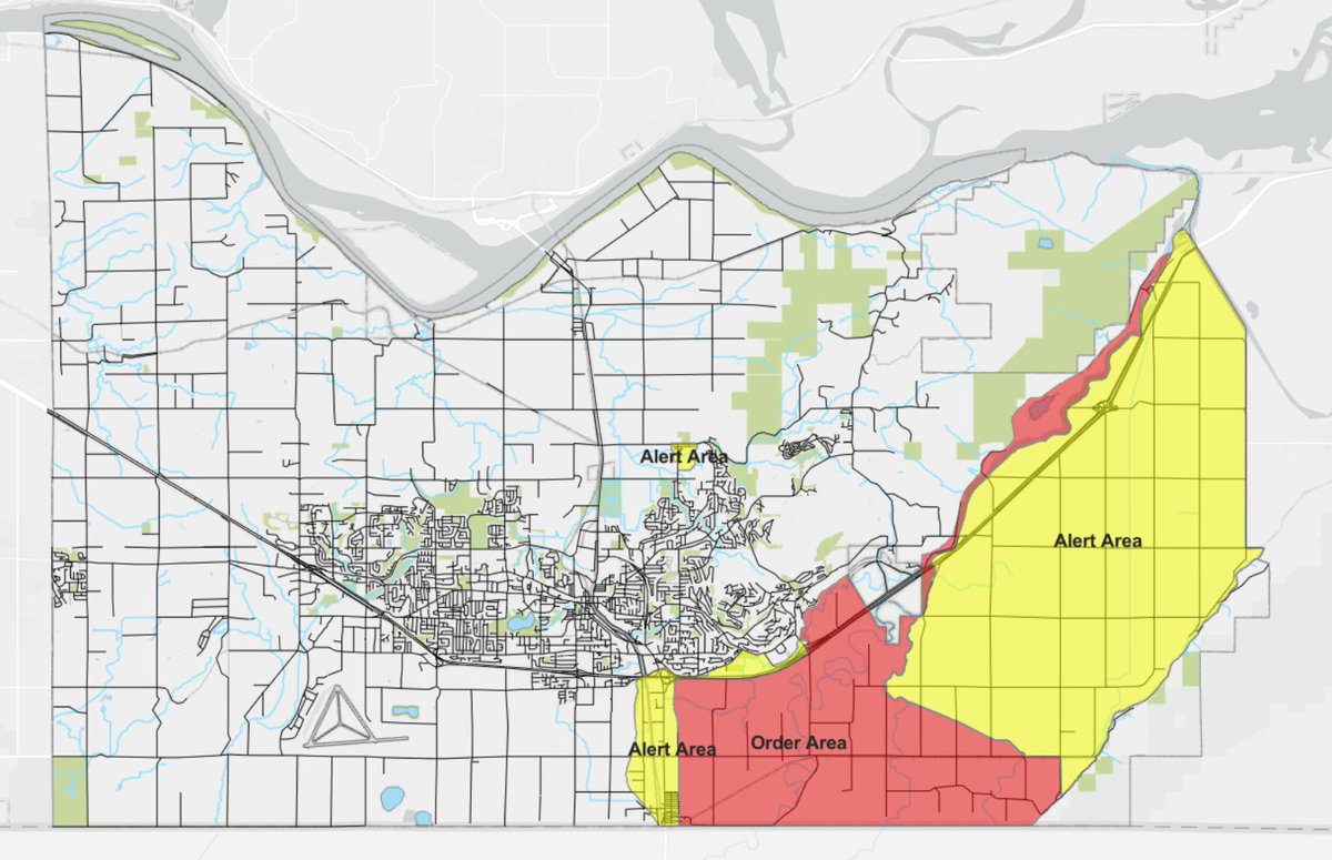 The <a href="/City_Abbotsford/">City of Abbotsford</a> has issued an Evacuation Order for 371 properties in Sumas Prairie West due to #BCFlood. Flood waters pose a threat to life &amp; safety. Impacted people must leave the affected area immediately. A Reception Centre is open at the #Abbotsford Recreation Centre