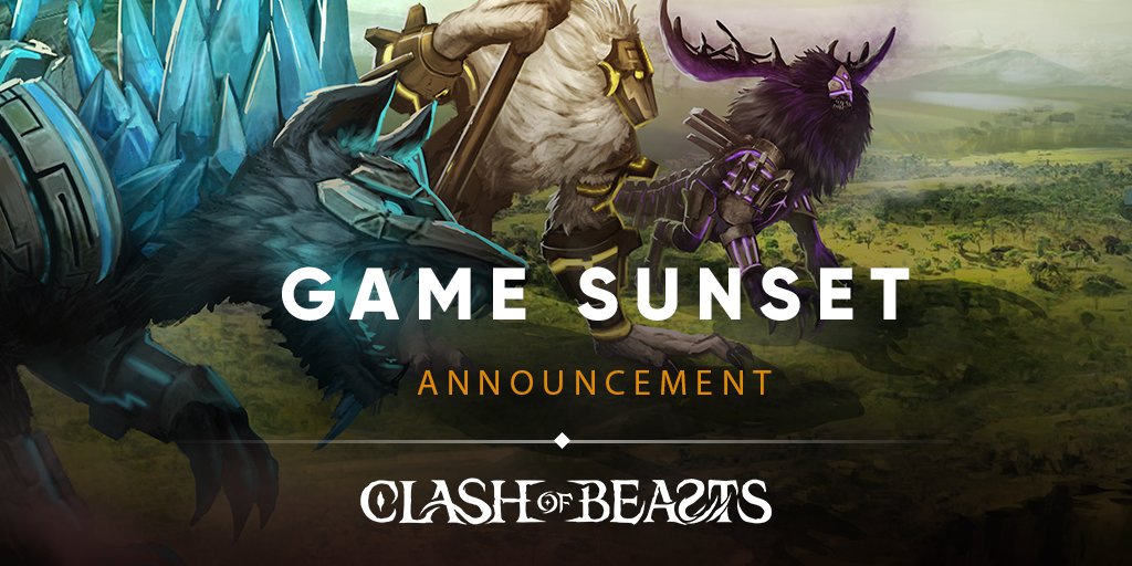 We’ve made the difficult decision to sunset Clash of Beasts. 

Starting today, the in-game store is closed and purchases are disabled. Live events will gradually wind down, and Customer Support will remain available until 10 March 2026.