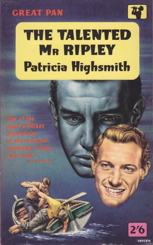 wilsongullis's tweet photo. The Talented Mr Ripley by Patricia Highsmith (Pan G397, 1960). Cover Art by Tayler. #TheTalentedMrRipley #PatriciaHighsmith #1960s #book #books #Paperback #cover #coverart #artwork #PanBooks #PanBook #crime #mystery #thrillers #thriller #thrillerbooks https://t.co/wGdMtmnRig