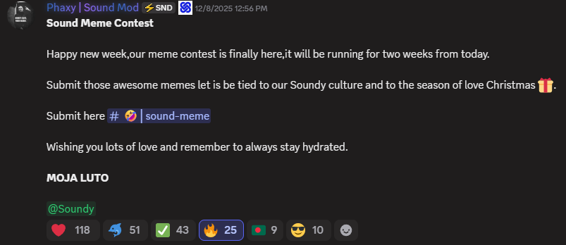 0xdhyzal's tweet photo. ๐ Soundness Meme Contest is LIVE!
you can submit your best memes that capture the Soundness culture and the Christmas vibes ๐โจ
Show us your funniest memes
#soundness #contestmeme https://t.co/wNYypFqxvA