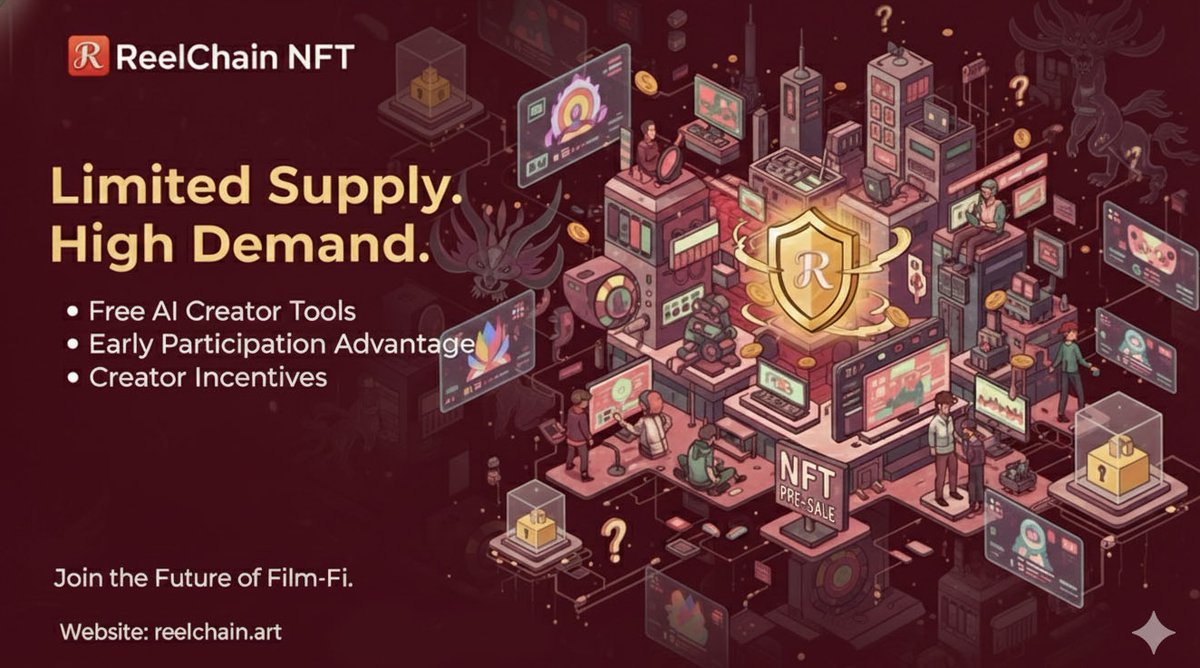 🎬 ReelChain fam, the countdown begins🔥 .

ReelChain NFT drops in JUST 2 WEEKS ⏳
And trust me… you’ll want to be early for this one. 👀

Early users get priority access when mint opens — and those who join early lock in the biggest rewards🎯.
Because these NFTs aren’t just