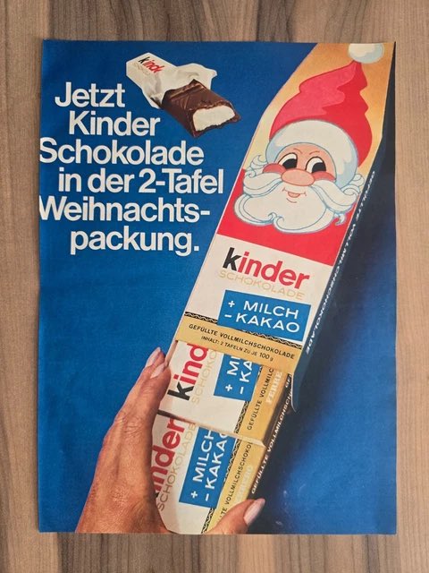 Wer kann sich noch an diese Weihnachtsedition von Kinder-Schokolade erinnern? Auf der Rückseite war dann eine Landschaft, die man ausschneiden konnte.