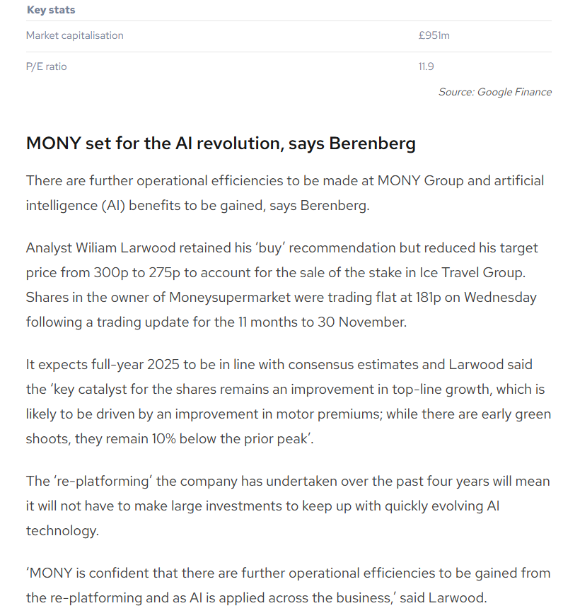 entrustTMF's tweet image. #MONY MONY set for the AI revolution, says Berenberg