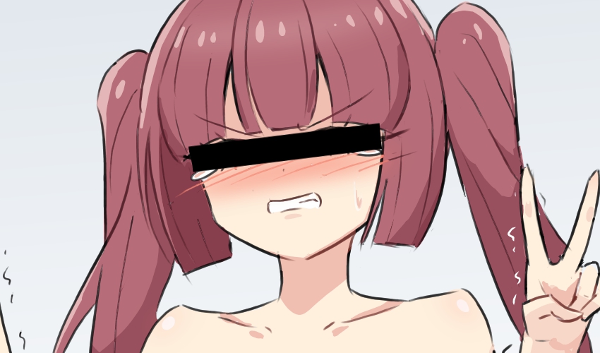 主役を取られないように頑張って白目でダブルピースしてる絵を描きました