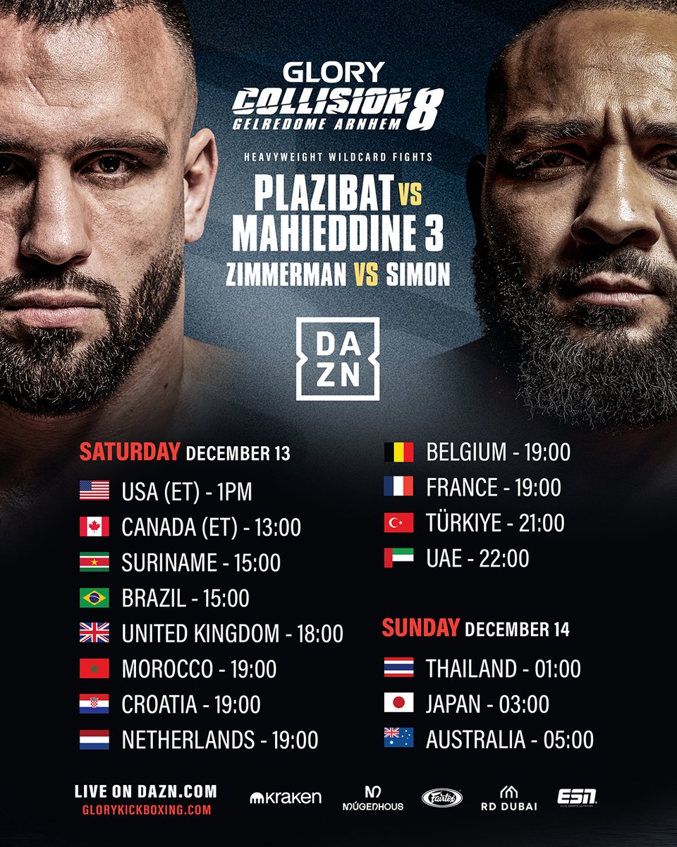 ⏰🔔 When to tune in for #COLLISION8? 📺

#COLLISION8 | SATURDAY, live on DAZN PPV | BUY NOW | Gelredome, Arnhem