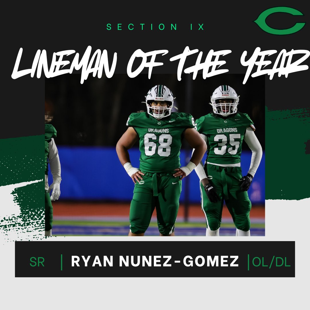 CwallFootball's tweet image. Congratulations to @RyanNG68 on being selected as an &quot;All-Section&quot; player as well as being named the Class A Lineman of the Year in Section IX!