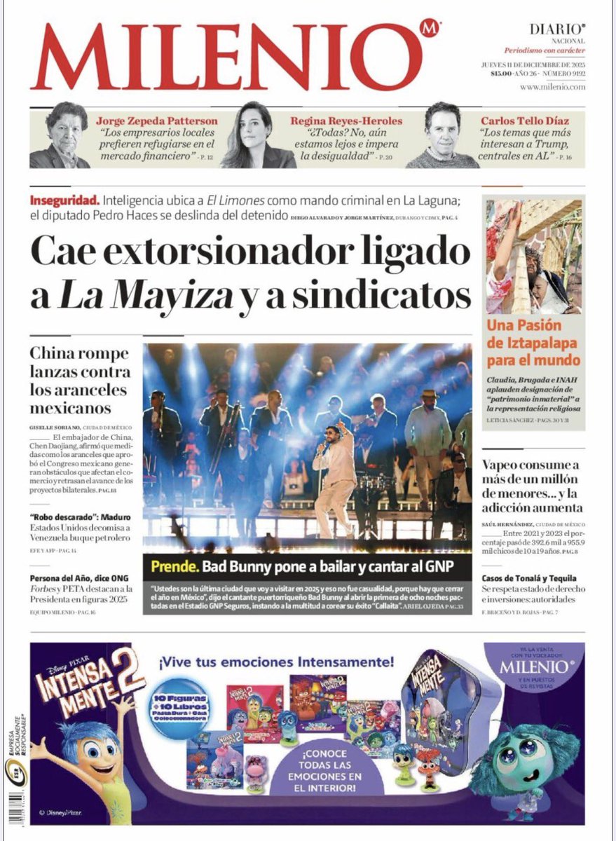🔴 Estas son las primeras planas de los periódicos más importantes de circulación Nacional. 

#Nacional #Morelos