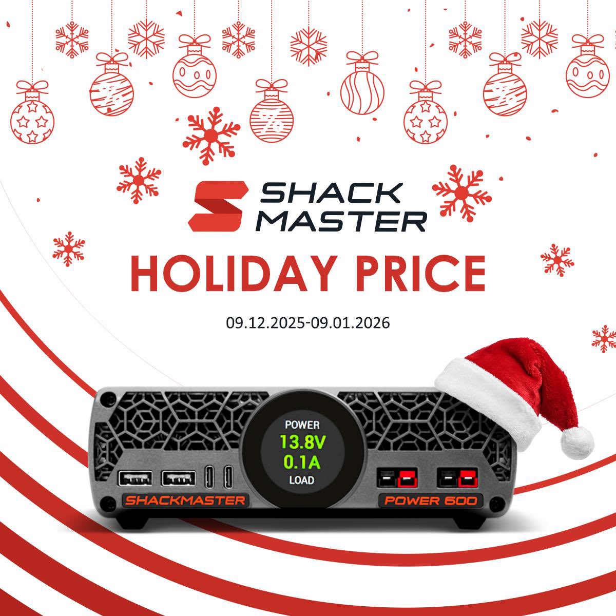 We’re kicking off the holidays with special festive pricing on the Shackmaster Power 600! 🎄⚡
Trusted by radio amateurs &amp; field operators worldwide — and the perfect tech gift of the season.

🛒 Get yours from our trusted partners: rigexpert.com/news/special-h…