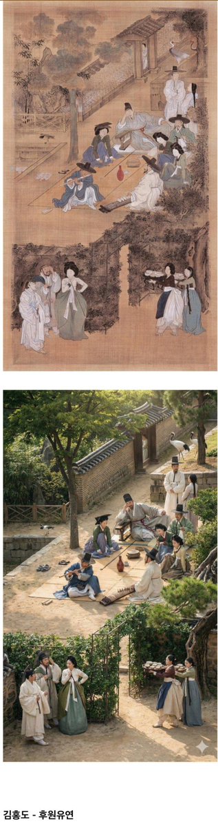 0happyjin00's tweet image. 제미나이에게 조선시대 그림 AI 실사화를 부탁한 결과