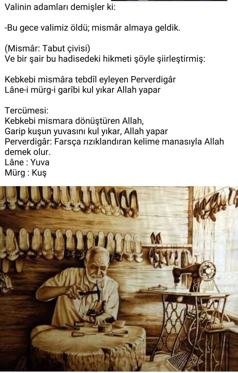 Mismarın kimin tabutuna çakılacağını 
Yalnız Ölümün Sahibi bilir.