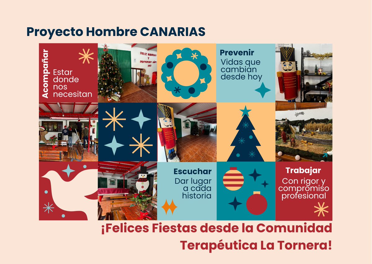 PHCANARIAS's tweet photo. ¡FELICES FIESTAS DESDE GRAN CANARIA!
Así de bonita está la Comunidad Terapéutica para recibir la Navidad con ilusión y acompañar a las personas en contexto de adicciones.
Gracias al equipo, voluntariado y personas usuarias del centro 
#navidad #navidad2025 https://t.co/pZqkD1P6tb