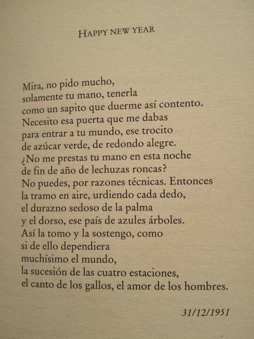 literlandweb1's tweet photo. #Cortázar sentimental: "Mira, no pido mucho. Solamente tu mano..." https://t.co/wByz9UXBln