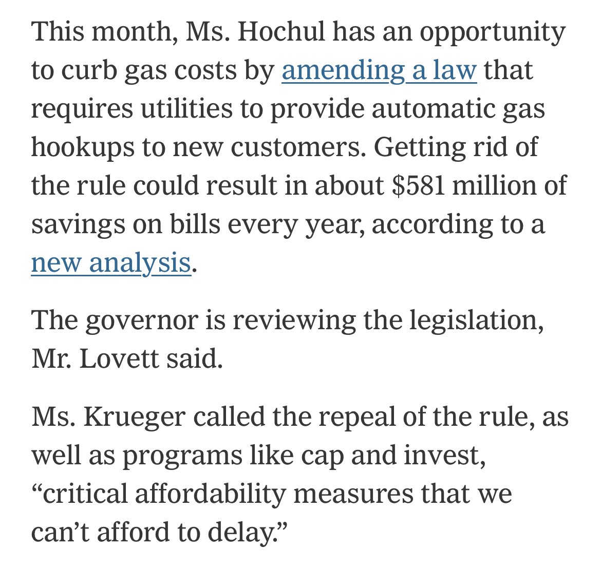 Via <a href="/nytimes/">The New York Times</a> <a href="/HilaryNYC/">Hilary Howard</a>: <a href="/GovKathyHochul/">Governor Kathy Hochul</a> has spent the past year running from energy affordability and the state’s climate law. 

Over 200 people will be in Albany today calling on Hochul to take a step in the right direction by signing the 100’ rule. nytimes.com/2025/12/11/nyr…