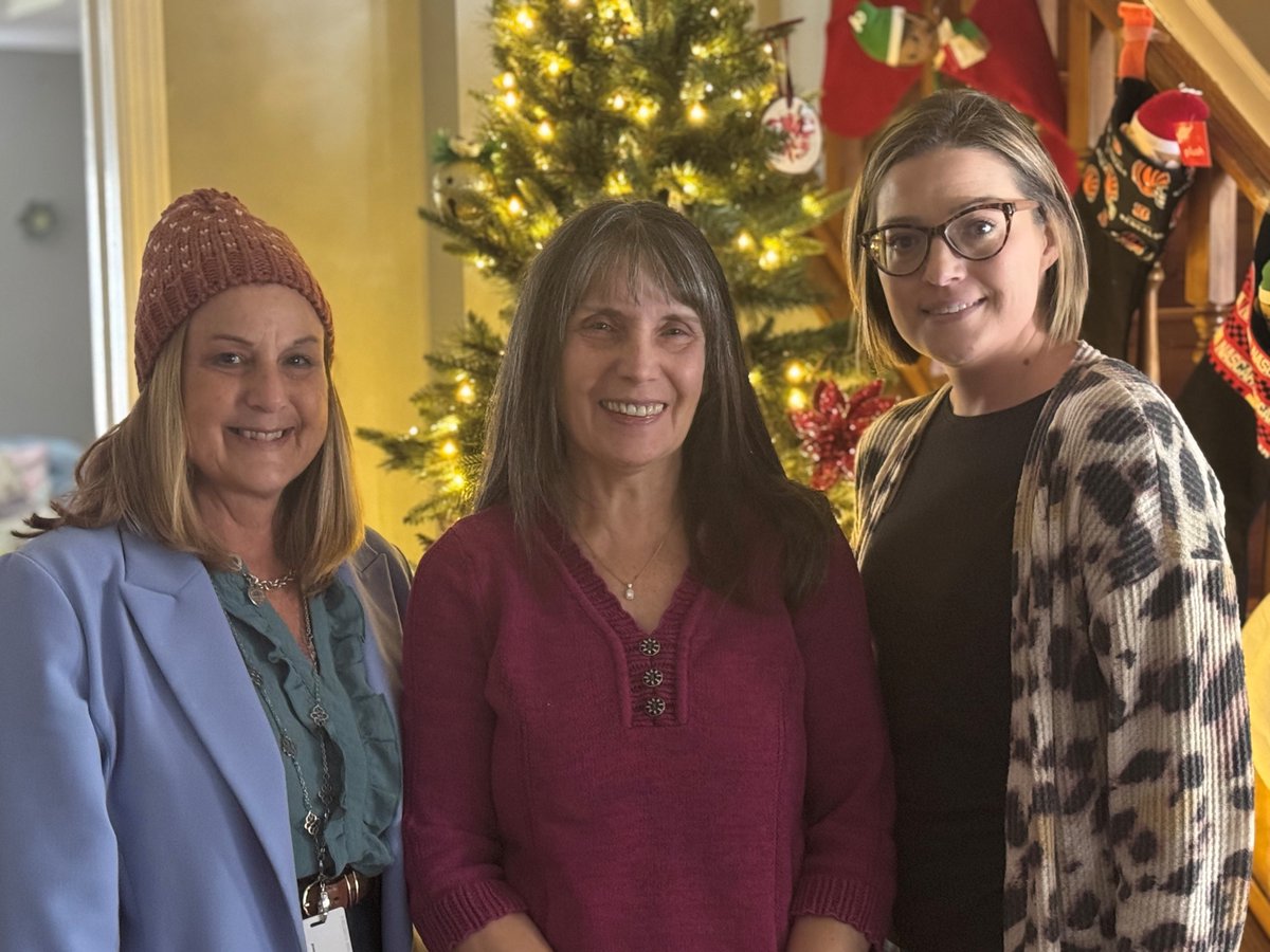 GCBHS's tweet image. #GCBHS has much to be thankful for this holiday season, including some wonderful community members, like Bev Moeggenberg (center, pictured with Clermont Outreach staff) who make sure our residential clients feel special. We want to thank Bev for caring and being #LIFEchanging!