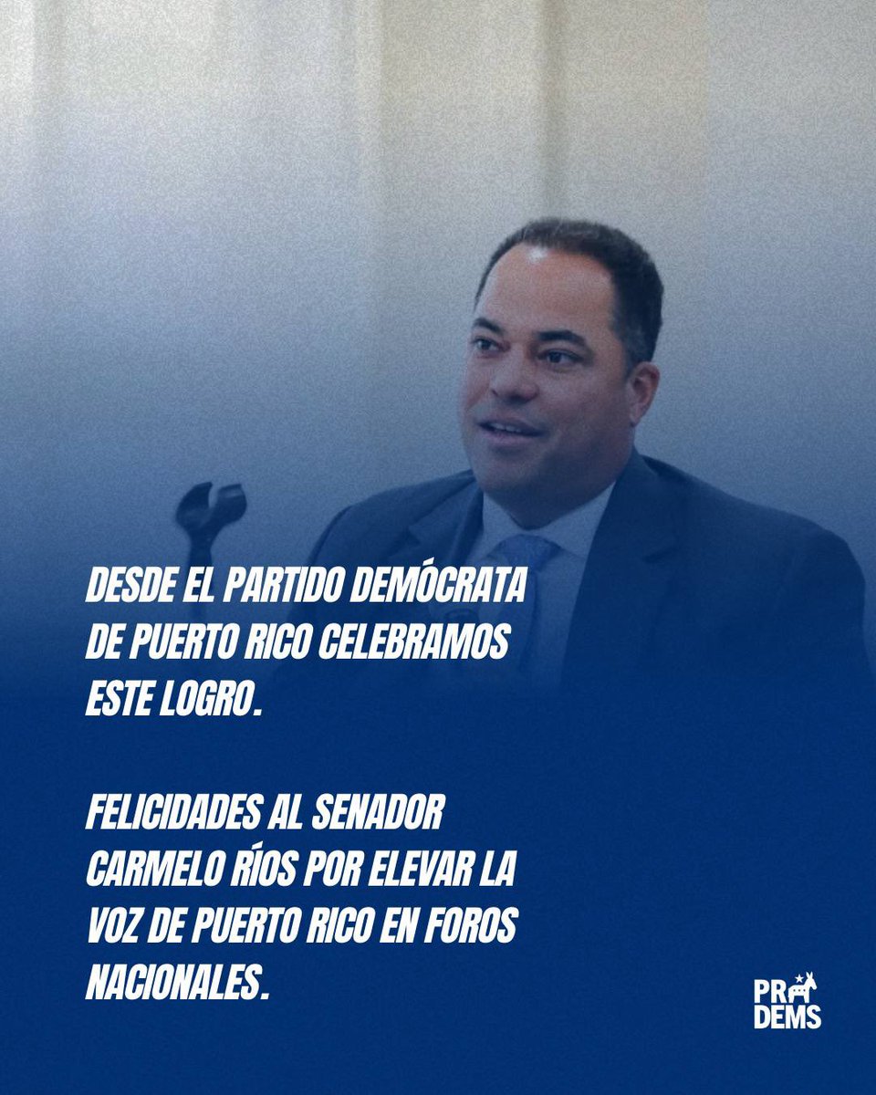 PR_Dems's tweet image. Felicitamos al senador @Carmelorios por su ratificación como Vice Chair del Council of State Governments (CSG). Su elección eleva la presencia de Puerto Rico en espacios nacionales y llega en un momento clave: en 2026 la isla será sede de la Convención Anual del CSG East.