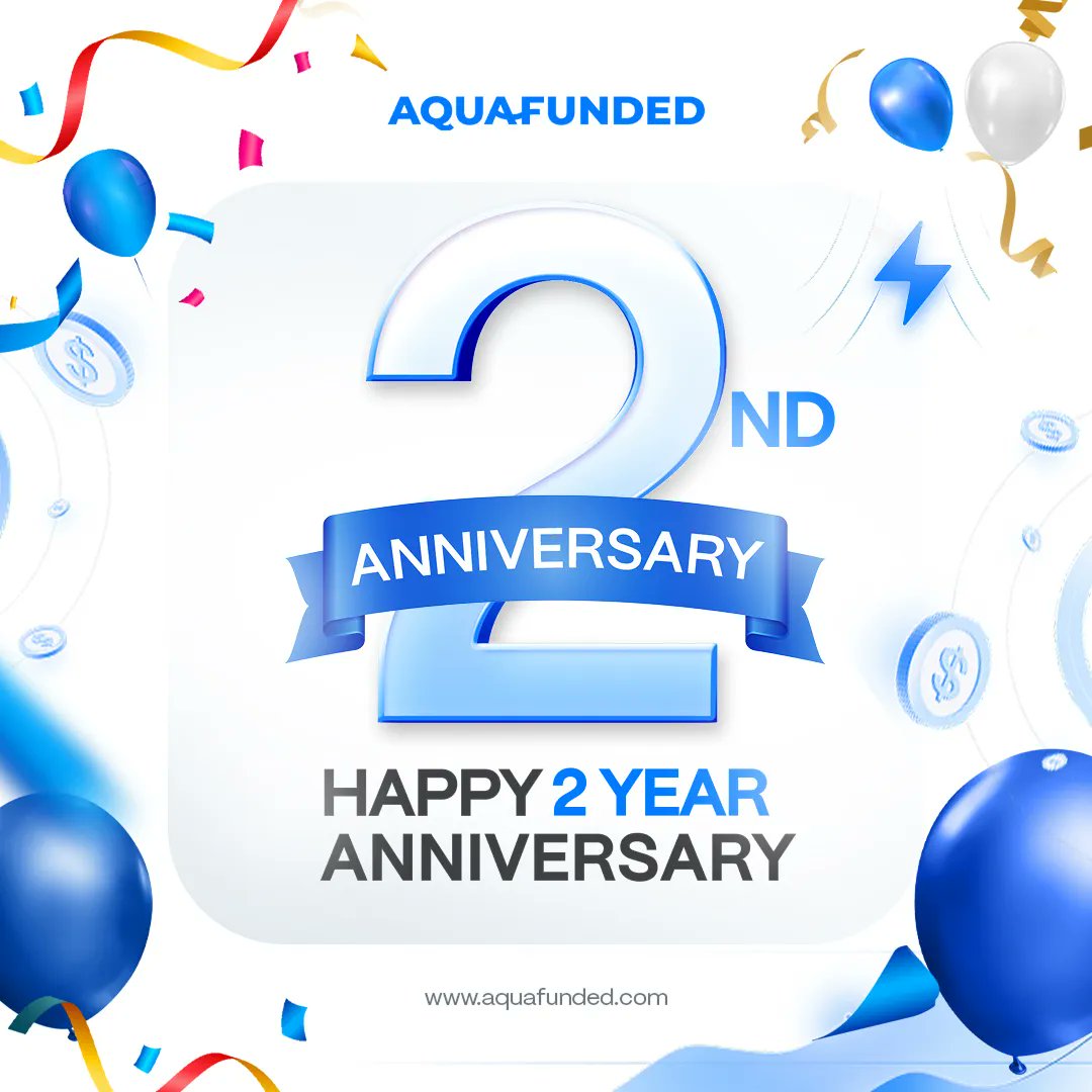 Two years ago, AquaFunded started with a simple mission: change the lives of traders.

Today we’ve funded 118,000+ traders, paid out over $5,000,000, and witnessed transformations that go far beyond numbers. 💙

Thank you for growing with us.
The next chapter is going to be even