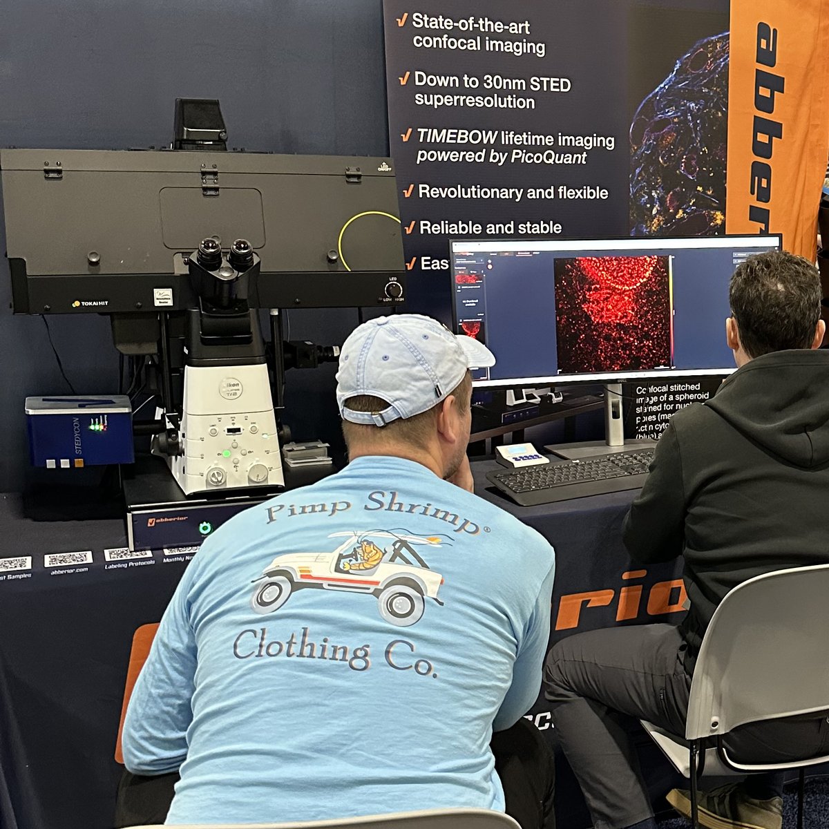 Abberior's tweet photo. At #cellbio2025, our new #STEDYCON2 again did what it does best: impressing everyone with a rock-solid, high-quality performance in confocal, STED, and lifetime imaging 🤩 https://t.co/bx3PJJlMiu