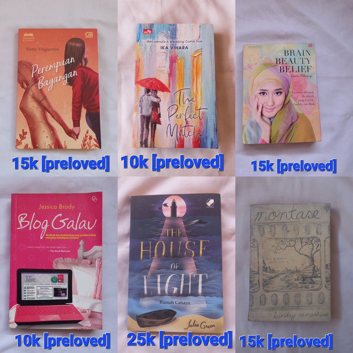 strawpirri's tweet photo. WTS NEW PRELOVED NOVEL BOOK
bisa checkout di shopee yg free ongkir. bisa di tokped/app preloved yg tdk free ongkir. dom bogor. blm termasuk admin fee. bisa splitpayment. detail kondisi by dm ya atau bisa ke shopee lgsg, link di bio. thank you💖

#zonauang #zonajajan https://t.co/B7zvjjqfUW
