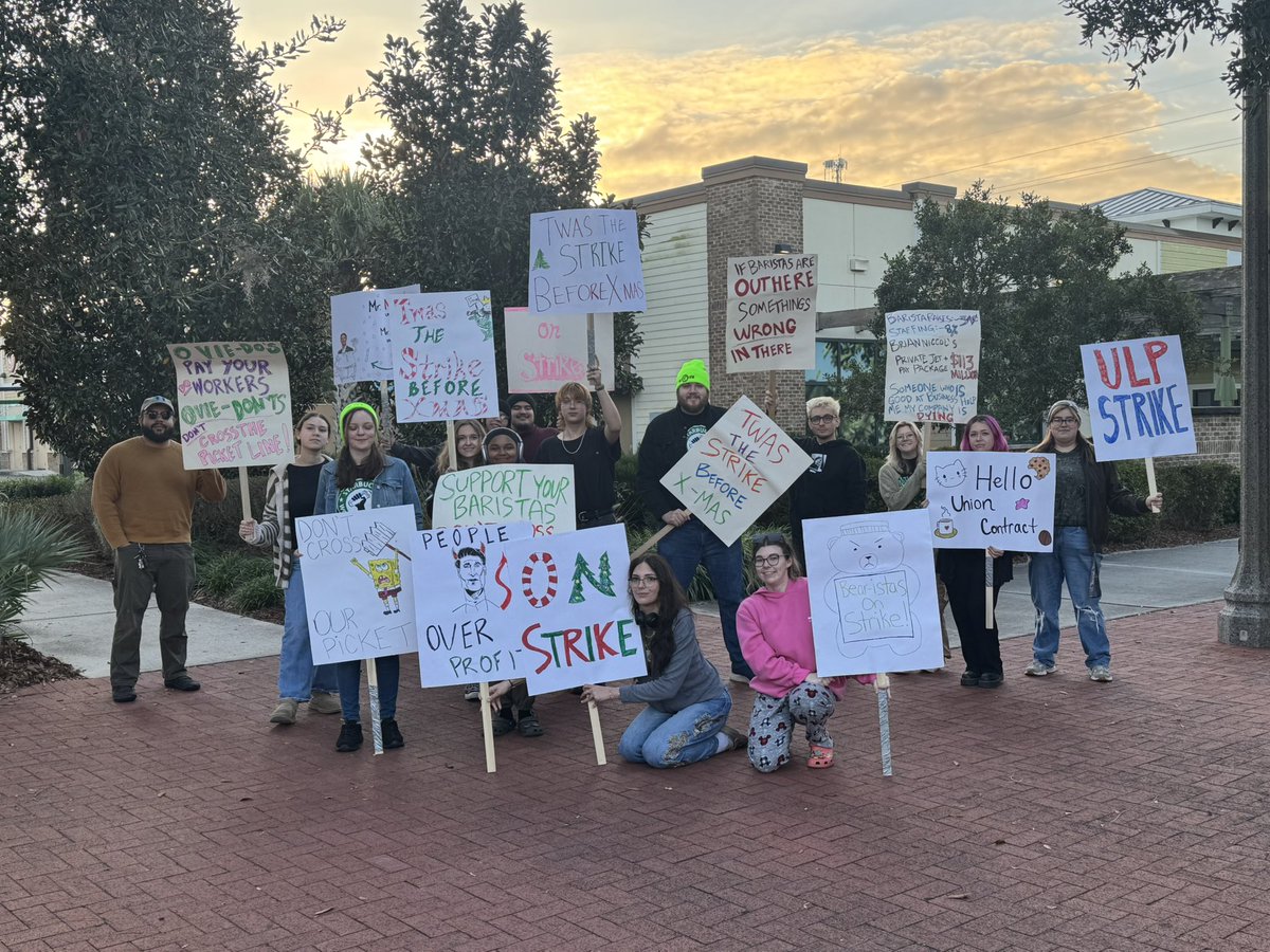 We shut the store down!  No coffee without the workers!