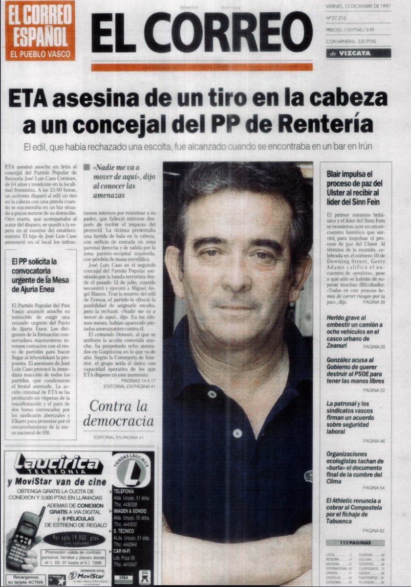 5. Ni siquiera cuando Concepción Gironza, la otra concejal del PP, le preguntó abiertamente a uno de ellos, Ángel María Etxebeste: "¿Por qué, Ángel Mari? ¿Por qué José Luis está muerto? ¿Seré yo la siguiente?" 

¡Así hacían política tus compañeros con ETA viva <a href="/IdiazAyuso/">Isabel Díaz Ayuso</a>!
