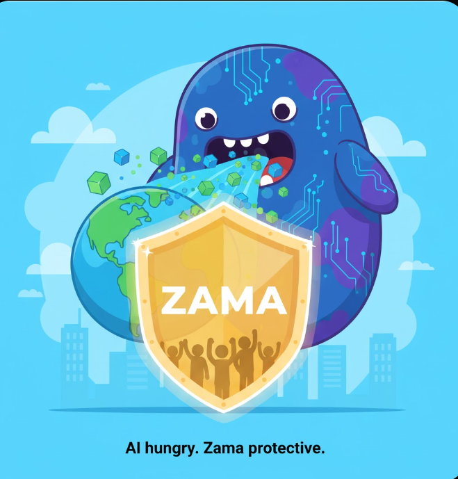 RAWANA_BRO3's tweet photo. If AI Is Eating the World, Zama Is Keeping It Safe

(AI + Privacy explained in fun, simple language)

These days, AI has infiltrated everywhere.
Photos, videos, chats, shopping, banking 
literally, AI is eating everything.

And when AI is consuming so much,
the biggest question is:

> “How will our data stay safe?”

This is where @zama enters with full superhero energy.

---

⚡ AI needs data. Zama ensures that data doesn't leak.

Normal AI models need raw data.

Meaning, your health information, bank balance, habits… everything is open.

But what does FHE (Fully Homomorphic Encryption) do?

You give encrypted data to AI
and the AI ​​still gets to work.

Your data is never exposed.
The AI ​​receives it, processes it,
but no one gets to see it.

A perfect hack of privacy.

---

🔒What's its magic in the real world?

1️⃣ Healthcare
Doctors can diagnose with AI
without seeing the patient's real data.

No leaks. No misuse. Just pure utility.

2️⃣ Banking & Finance
Loan AI models can analyze risk
without opening your income/transactions.

3️⃣ Personal AI Tools
Daily-use AI apps can learn your chat history, photos, and documents without decrypting them.

4️⃣ Crypto & DeFi
Smart contracts can handle encrypted amounts.
Nobody sees your balance —
yet everything works perfectly.

---

💡 AI is eating the world… but deposits ensure we stay safe.

AI is powerful…
but power without privacy = disaster.

Zama's FHE technology
makes AI useful without making your data dangerous.

In simple

> The AI ​​engine is accelerating,
> Zama is its seatbelt.

---

🧠you know? what's my thought on it?

In the future, AI will run everything.

And projects that are solving AI + Privacy will be the long-term winners.

Right now,

Zama is the ONLY project actually shipping encrypted AI compute at scale.

So AI is eating the world...

And Zama is keeping that world safe. 🌍⚡

#ZamaCreatorProgram #Zama
