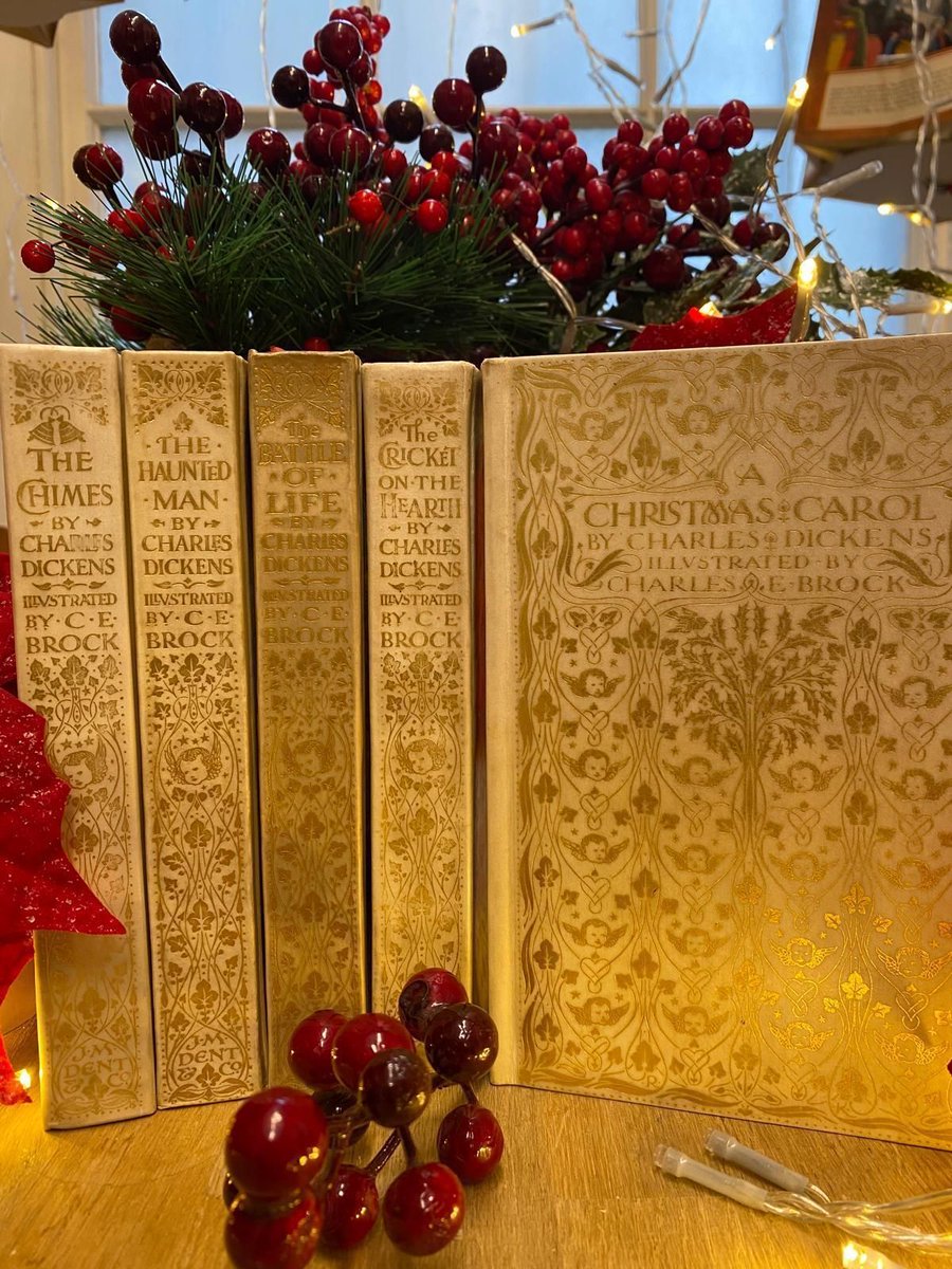 We present a wonderfully elegant early-1900s set of Charles Dickens, published by J. M. Dent &amp; Co. and bound in full vellum, each cover glowing with intricate gilt Art-Nouveau decoration. Inside, you’ll find beautiful full-colour plates with soft richness.