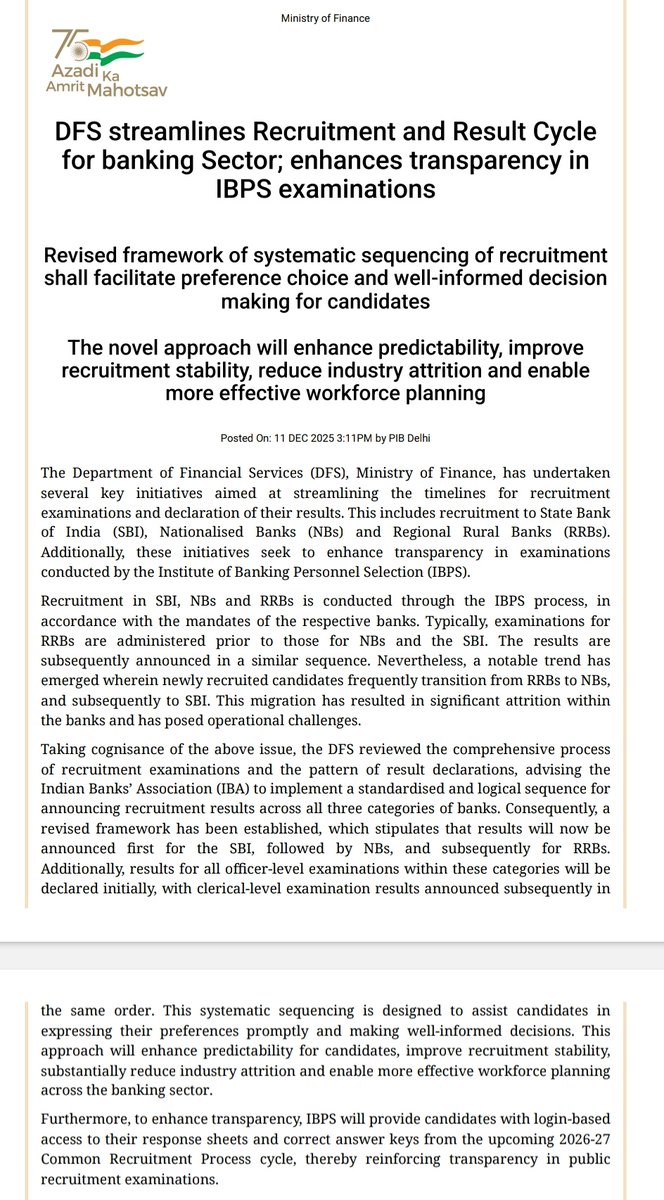 umedpratapsingh's tweet image. Now IBPS will set proper timeline for public sector bank exams. They will also provide answer keys now.

Good step towards transparency.