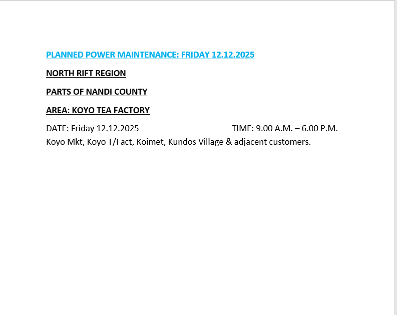 Kenya Power tweet media