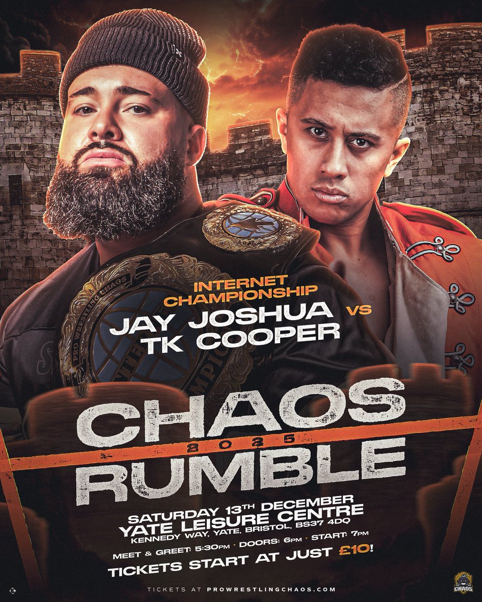 chaos_wrestling's tweet photo. MATCH ANNOUNCEMENT 

JAY JOSHUA was offered the night off when Danny Jones told us he wouldn’t be be taking his shot at the INTERNET CHAMPIONSHIP. But JJ said he was a fighting champion

INTERNET CHAMPIONSHIP 
JAY JOSHUA (c) VS TK COOPER

300 T1CKETS GONE
https://t.co/gxHJNkeOxn https://t.co/Z4cpuhBdsp