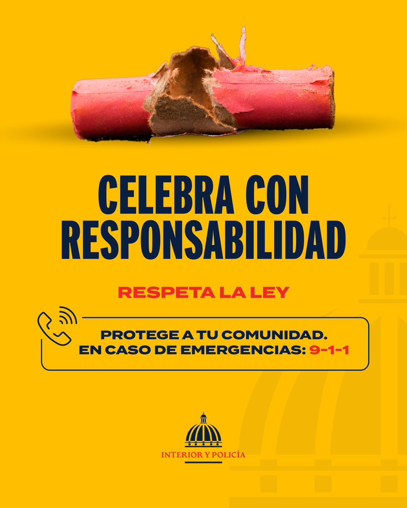 🧨Fuegos artificiales: esto es lo que debes saber.
En RD, la compra y detonación de pirotecnia está prohibida para el público.
Solo empresas autorizadas y técnicos certificados pueden operarla, conforme a la Ley 340-09.

El impacto del ruido producido por estos explosivos no es