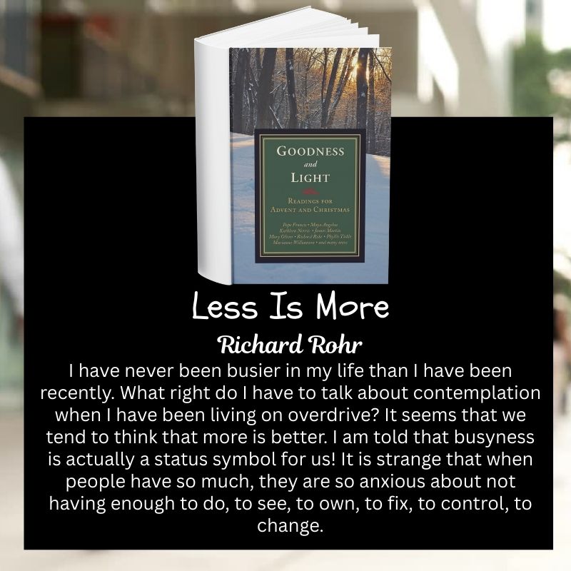 OrbisBooks's tweet photo. ✨ “Advent is about preparing ourselves for the Christ who will come again.” —Richard Rohr
Find his reflection in Goodness and Light: Readings for Advent and Christmas from Orbis Books https://t.co/P7UD6zafxA
#Advent #Christmas #GoodnessAndLight https://t.co/1KerC6KcGz