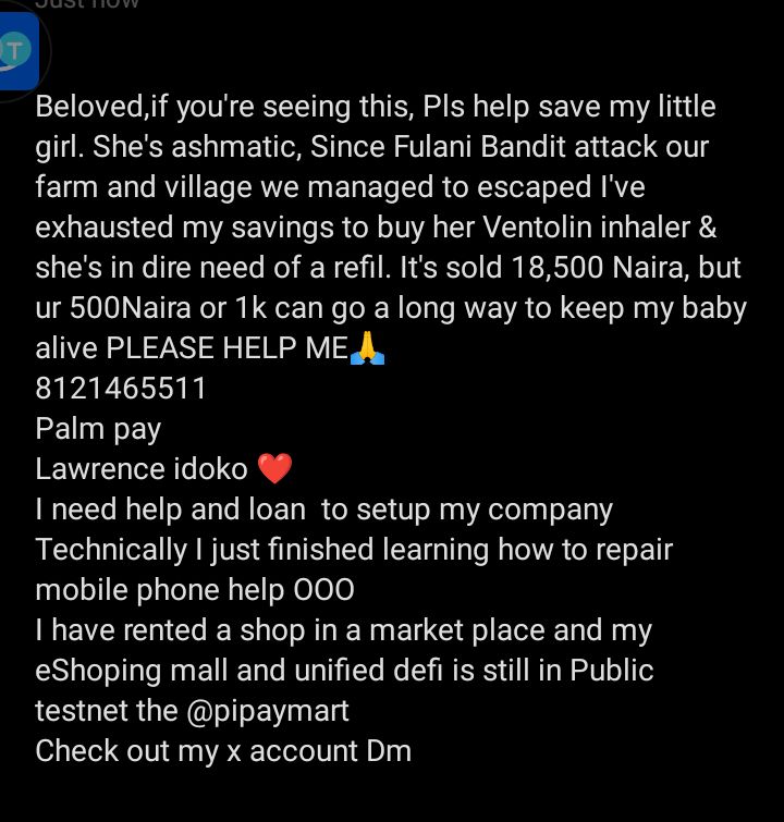 pipaymart's tweet photo. @JesusIsMyKingX I need help and loan  to setup my company
Technically I just finished learning how to repair mobile phone help OOO 
I have rented a shop in a market place and my eShoping mall and unified defi is still in Public testnet the @pipaymart 
Check out my x account Dm https://t.co/YgLVh8wJ1C