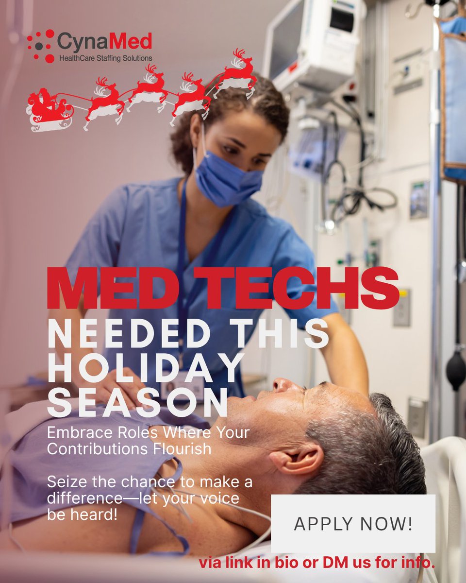 CynaMed's tweet photo. Calling all Med Techs in Western PA! We need your skills and expertise. Visit CynaMed today and find the perfect employer.
#nursestrong #nursing #rn #lpn #cna #medtech #healthcare #nurselife #nursejobs #nursingjobs #pittsburghnurse https://t.co/PEqzzfQqRq