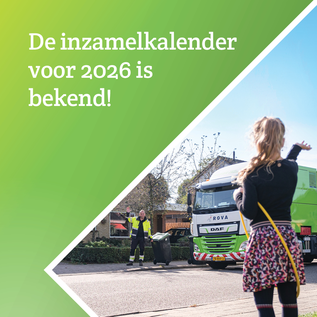 ROVA's tweet image. We zijn elk jaar bezig om onze inzamelroutes te verbeteren. Dit werkt prettig voor jou als inwoner én voor ons. 

Wil je weten wanneer wij in 2026 bij jou in de straat langskomen? Bekijk jouw persoonlijke inzamelkalender via de ROVA-app of op rova.nl/inzamelkalender 📅