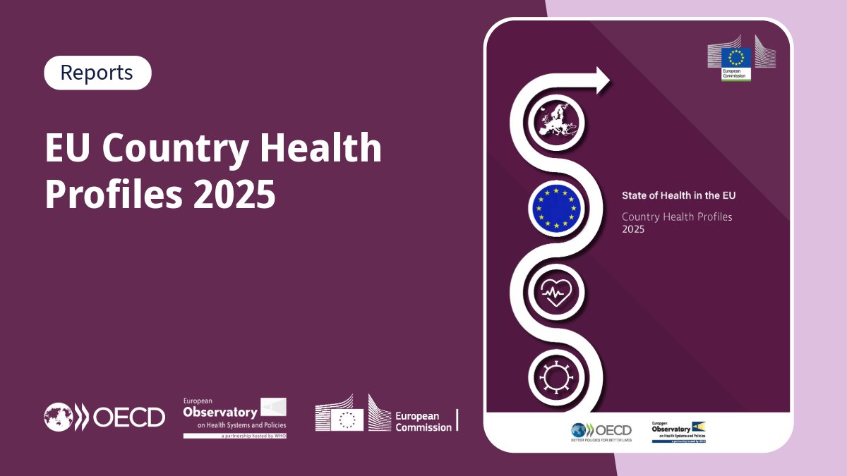 🔔The 2025 State of Health in the EU is out now!

The #SoHEU Country Health Profiles + Synthesis Report turn the latest data on health &amp; #HealthSystems into accessible, policy-relevant evidence for those shaping the future of #HealthPolicy in Europe

More: qrco.de/soheu25