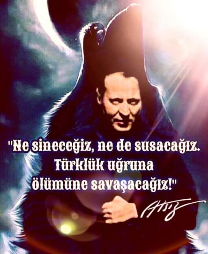 Bilsin cihan ki ben bu cihanın nesindeyim: Bir ülkünün mehabetinin zirvesindeyim. Dünya denen mezellete dalsın her isteyen; Ben ırkımın şeref taşan efsanesindeyim.
 ,H.N.ATSIZ hocamı ölüm yıldönümünde saygı,sevgi ve özlemle anıyorum. Ruhu şad olsun.